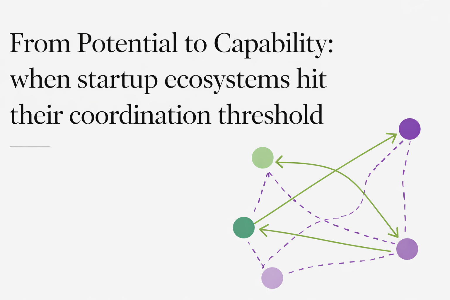 Portada editorial: umbral de coordinación en ecosistemas de startups
